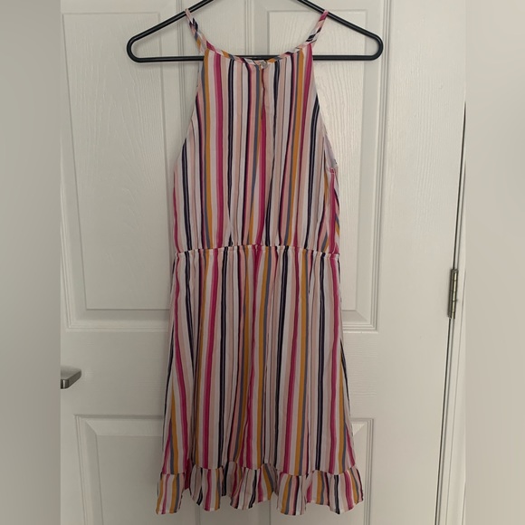 Striped Halter Wrap Dress - Picture 2 of 2